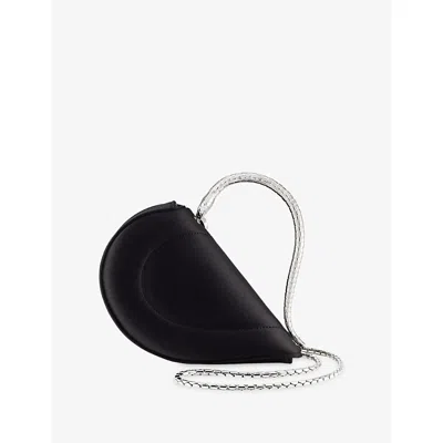 Bvlgari Womens Black Serpenti Cuoricino Mini Leather Top-handle Bag