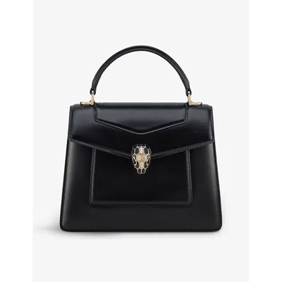 Bvlgari Womens Black Serpenti Forever Medium Leather Top-handle Bag