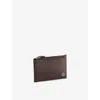 Bvlgari Womens Brown   Zip Leather Card Holder In Blue