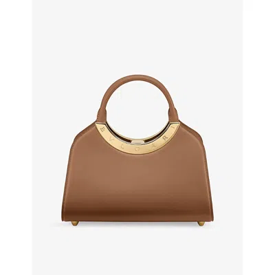 Bvlgari Womens Brown Roma Medium Leather Top-handle Bag