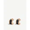 Bvlgari Womens  B.zero1 18ct Rose-gold And Black-ceramic Earrings In Rose Gold