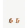 Bvlgari Womens Rose Gold B.zero1 18ct Rose-gold And Ceramic Hoop Earrings In Rose Gold