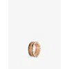 Bvlgari Womens Rose Gold B.zero1 Rock 18ct Rose-gold And Ceramic Ring In Rose Gold