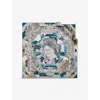 Bvlgari Womens Blue Polychroma Printed Square Silk-twill Scarf In Multi