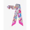 Bvlgari Womens Multicolor Polychroma Shelley Printed Silk-twill Scarf In Pink