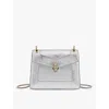 Bvlgari Womens Silver Serpenti Forever Day-to-night Small Stud-embellished Leather Shoulder Bag In Silver