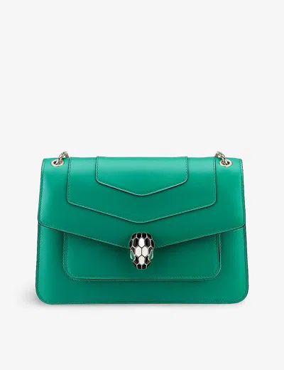 Bvlgari Womens  Serpenti Forever Leather Cross-body Bag In Green