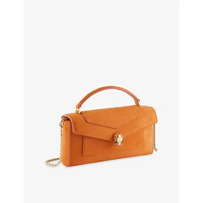 Bvlgari Womens  Serpenti Forever Leather Cross-body Phone Cas In Orange