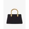 Bvlgari Womens Black Serpentine Duette Satin Top-handle Bag In Black