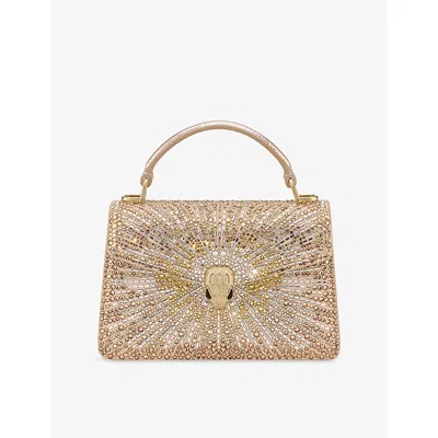 Bvlgari Womens Gold Serpenti Forever Mini Crystal-embellished Leather Top-handle Bag