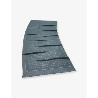 Bvlgari Womens Green Lettere Maxi Metal Silk And Wool-blend Stol In Gray