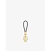 Bvlgari Womens Grey   Yellow Gold-plated Brass And Leather Keyring