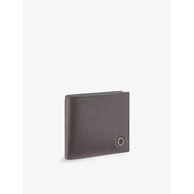 Bvlgari Womens Grey Man Hipster Leather Bifold Wallet