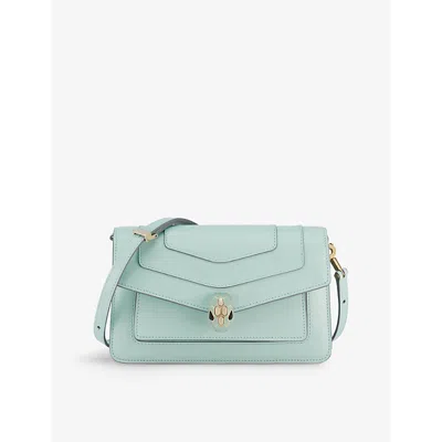 Bvlgari Womens Light Blue Serpenti Forever Leather Cross-body Bag