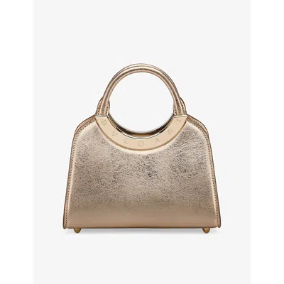 Bvlgari Womens Light Gold Roma Mini Metallic-leather Top-handle Bag