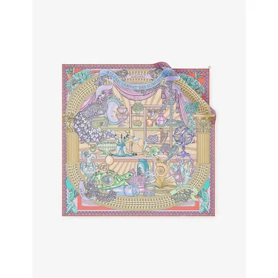 Bvlgari Womens Multicolor Curiosity Printed Square Silk-twill Scarf