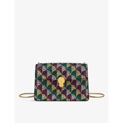 Bvlgari Womens Multicolor Serpenti Forever Mini Suede Covered Calla-crystal Cross-body Bag