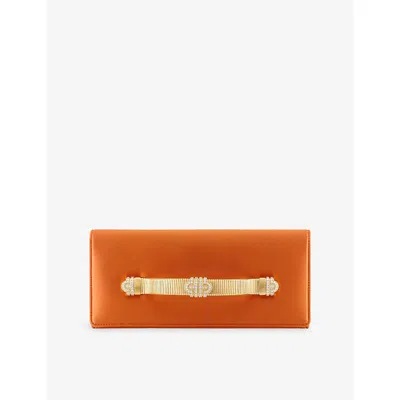 Bvlgari Womens Orange Tubogas Satin Evening Clutch