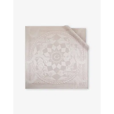 Bvlgari Womens Pink Caelum Lux Serpenti Logo-print  Wool And Silk-blend Scarf