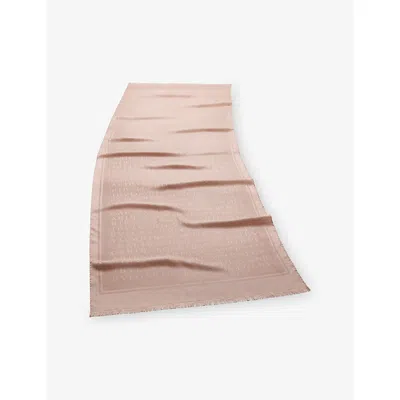 Bvlgari Womens Pink Lettere Maxi Light Silk Stole Scarf