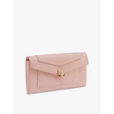 Bvlgari Womens Pink Serpenti Forever Large Leather Wallet