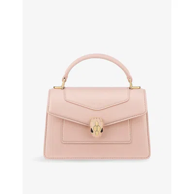Bvlgari Womens Pink Serpenti Forever Mini Leather Top-handle Bag