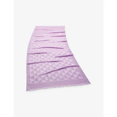 Bvlgari Womens Purple Calla Maxi Silk And Wool-blend Stol