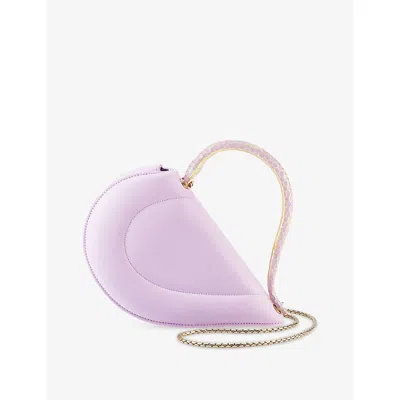 Bvlgari Womens  Serpenti Cuore 1968 Top Handle Leather Bag In Purple