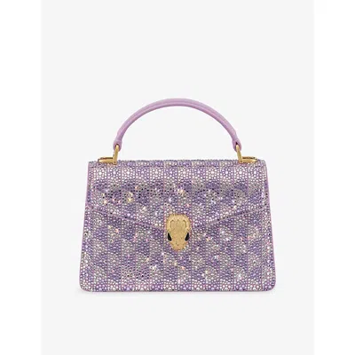 Bvlgari Womens Purple Serpenti Forever Suede Top-handle Bag
