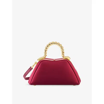 Bvlgari Womens Red Geraldine Guyot X  Serpentine Mini Satin Top Handle Bag