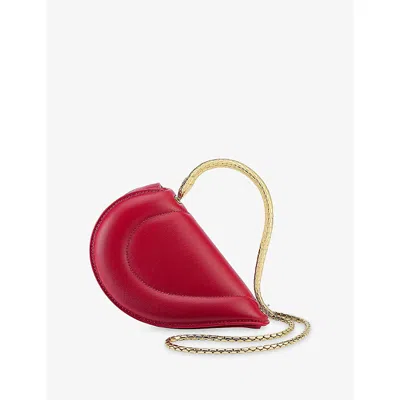 Bvlgari Womens  Serpenti Cuoricino Mini Leather Top Handle Bag In Red