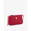 Bvlgari Womens Red Serpenti Sugarloaf Quilted Leather Clutch In Red
