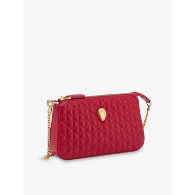 Bvlgari Womens Red Serpenti Sugarloaf Quilted Leather Clutch