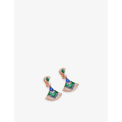 Bvlgari Womens Rose Gold Divas' Dream 18ct Rose-gold, 0.40ct And 1.28ct Diamond, 0.80ct Sapphire, Malachite