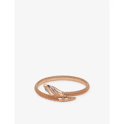 Bvlgari Womens Rose Gold Serpenti Single-coil 18ct Rose-gold And 0.52ct Diamond Bracelet