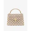 Bvlgari Womens Silver Serpenti Forever Mini Calla Crystal And Suede Top-handle Bag In Silver
