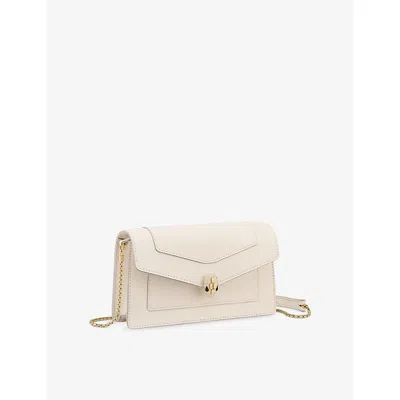 Bvlgari Womens White Serpenti Forever Chain Leather Pochett