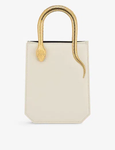 Bvlgari Womens White Serpenti Mary Katrantzou Leather Tote Bag