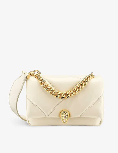 Bvlgari Womens White Serpenti Cabochon Maxi Chain Quilted Leather Cross-body Bag