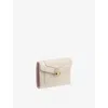 Bvlgari Womens White Serpenti Tri-fold Leather Wallet In White