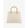 Bvlgari Womens White Serpentine Duo Leather Top Handle Bag In White