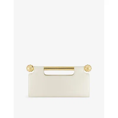 Bvlgari Womens White Tubogas Spheres Leather Clutch