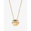 Bvlgari Womens Yellow Gold Cabochon 18ct Yellow-gold And 0.55ct Pavé-diamond Pendant Necklac In Yellow Gold