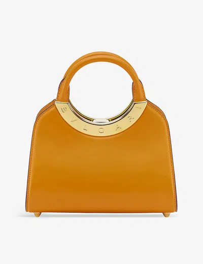 Bvlgari Womens Yellow Roma Small Leather Top-handle Bag