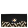 Bvlgari Woven Raffia Rossellini Flap Wallet In Brown