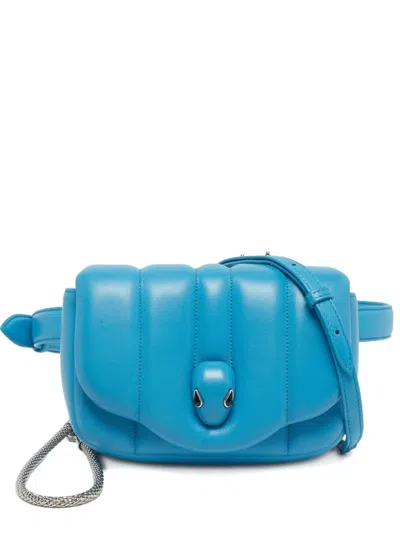Pre-owned Bvlgari X Ambush Serpenti Leather Belt Bag In Blue