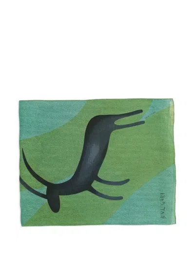Pre-owned Bvlgari X Davide Pizzigoni 2023 Animal Print Silk Scarf In Green