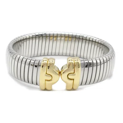 Pre-owned Bvlgari Yellow Gold (18k) Stainless Steel Bangle () In Multi