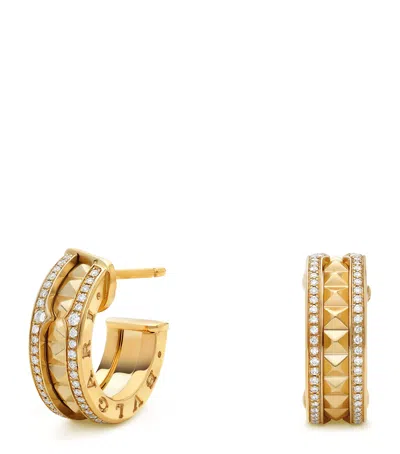 Bvlgari Yellow Gold And Diamond B. Zero1 Earrings