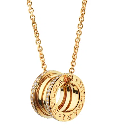 Bvlgari Yellow Gold And Diamond B. Zero1 Pendant Necklace